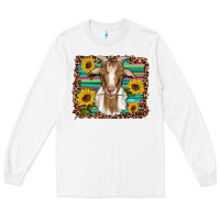 White goat daisy sunflowers leopard serape glitter Long Sleeve Tee - Artiststas