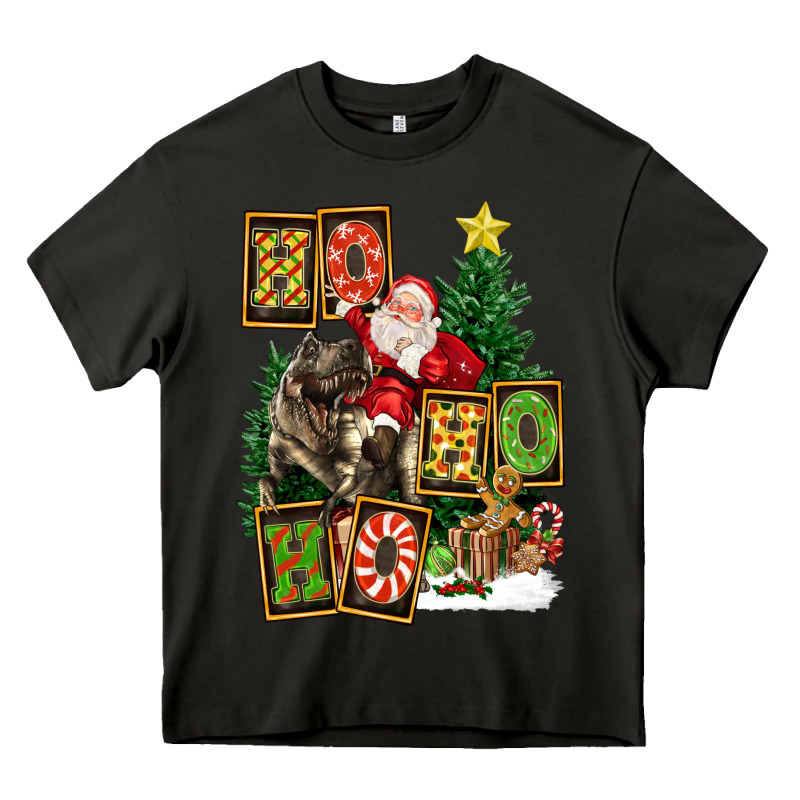 Christmas Trex Ho Ho Ho Santa Heavy Core Tee by FaDigitalArtStudio | Teevron