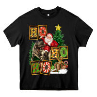 Black Christmas Trex Ho Ho Ho Santa Heavy Core Tee - FaDigitalArtStudio