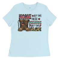 Home Of The Free Beacause Of The Brave Ladies Tee | Teevron