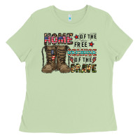 Matcha home of the free beacause of the brave Ladies Tee - CowhideDigitalArt