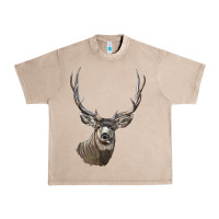 French Oak Mule Buck Deer Head Urban Heavy Tee - LillyAllenDesigns