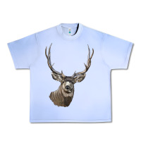 Grape Ice Mule Buck Deer Head Urban Heavy Tee - LillyAllenDesigns