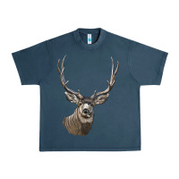Midnight Navy Mule Buck Deer Head Urban Heavy Tee - LillyAllenDesigns