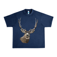 Navy Mule Buck Deer Head Urban Heavy Tee - LillyAllenDesigns