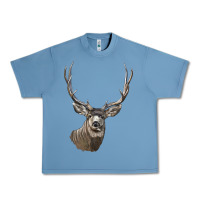 Pebble Blue Mule Buck Deer Head Urban Heavy Tee - LillyAllenDesigns