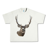 Pistachio Mule Buck Deer Head Urban Heavy Tee - LillyAllenDesigns