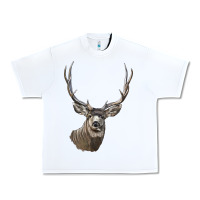 White Mule Buck Deer Head Urban Heavy Tee - LillyAllenDesigns