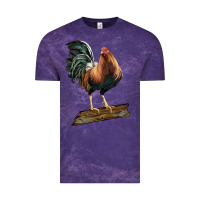 Cloud Purple american game rooster standing Vintage Tee - LillyAllenDesigns