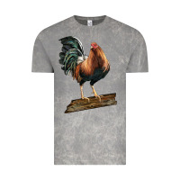 Cloud Rock american game rooster standing Vintage Tee - LillyAllenDesigns