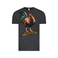 Vintage Black american game rooster standing Vintage Tee - LillyAllenDesigns