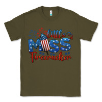 Army Green little miss firecracker 4th of july Classic Tee - BarkalooDesign