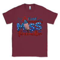 Burgundy little miss firecracker 4th of july Classic Tee - BarkalooDesign