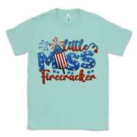 Seafoam little miss firecracker 4th of july Classic Tee - BarkalooDesign