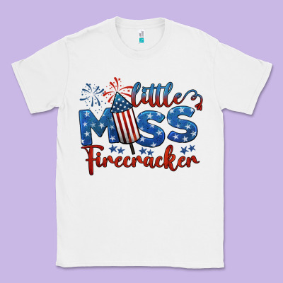 Little Miss Firecracker 4th Of July Classic Tee Designed By Barkaloodesign