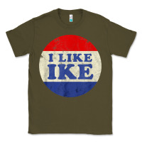 Army Green i like ike political button vintage distressed Classic Tee - baoMotion