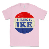Bubblegum Pink i like ike political button vintage distressed Classic Tee - baoMotion
