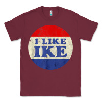 Burgundy i like ike political button vintage distressed Classic Tee - baoMotion