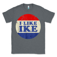 Charcoal Heather i like ike political button vintage distressed Classic Tee - baoMotion