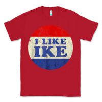 Red i like ike political button vintage distressed Classic Tee - baoMotion