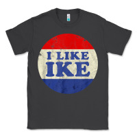 I Like Ike Political Button Vintage Distressed Classic Tee | Teevron
