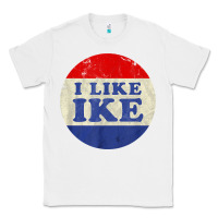 White i like ike political button vintage distressed Classic Tee - baoMotion