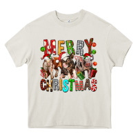 Cream Merry christmas pigs Heavy Core Tee - FaDigitalArtStudio