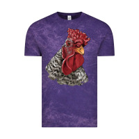 Cloud Purple dominique rooster head Vintage Tee - LillyAllenDesigns