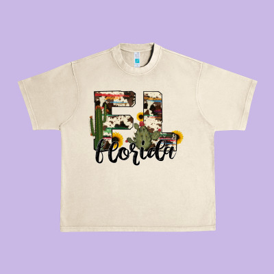 Florida State Cowhide Serape Cactus Urban Heavy Tee Designed By Ranaportraitstore