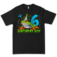 Black birthday boy frog age 6 Premium Tee - LillyAllenDesigns