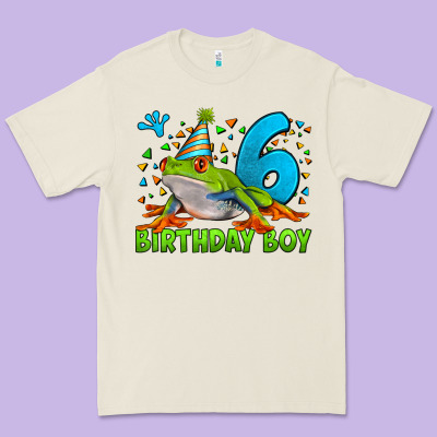 Birthday Boy Frog Age 6 Premium Tee Designed By Lillyallendesigns