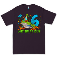 Plum birthday boy frog age 6 Premium Tee - LillyAllenDesigns