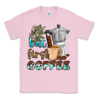 Bubblegum Pink coffee cups but first coffee bbs Classic Tee - BundleAndBundleShop