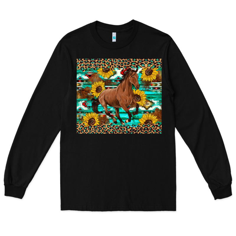 Western Horse Sunflowers Long Sleeve Tee by Artiststas | Teevron