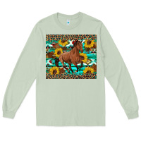 Matcha western horse sunflowers Long Sleeve Tee - Artiststas