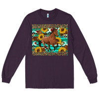 Plum western horse sunflowers Long Sleeve Tee - Artiststas