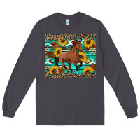 Smoke western horse sunflowers Long Sleeve Tee - Artiststas