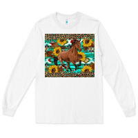 White western horse sunflowers Long Sleeve Tee - Artiststas