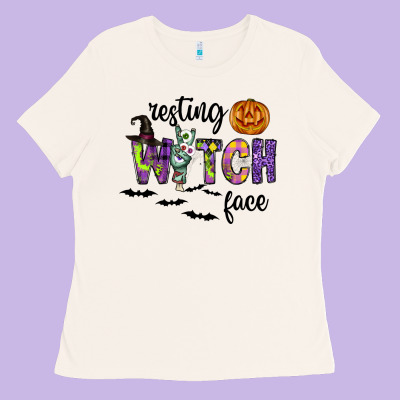 Resting Witch Face Ladies Tee Designed By Cowhidedigitalart