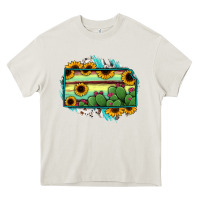 Cream Kansas map sunflower catus serape Heavy Core Tee - RanaPortraitStore