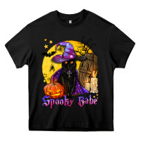 Black spooky babe black witch cat Heavy Core Tee - BundleAndBundleShop