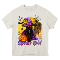 Cream spooky babe black witch cat Heavy Core Tee - BundleAndBundleShop