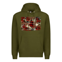 Army Green christmas leopard cowhide background Premium Hoodie - BarkalooDesign