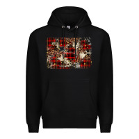 Black christmas leopard cowhide background Premium Hoodie - BarkalooDesign