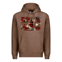 Chestnut christmas leopard cowhide background Premium Hoodie - BarkalooDesign