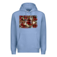 Colony Blue christmas leopard cowhide background Premium Hoodie - BarkalooDesign