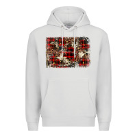Dove Grey christmas leopard cowhide background Premium Hoodie - BarkalooDesign