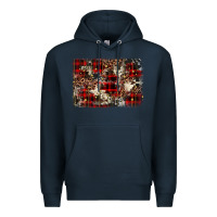 Navy christmas leopard cowhide background Premium Hoodie - BarkalooDesign