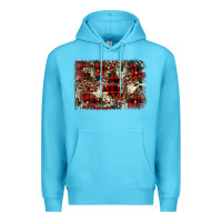 Ocean Blue christmas leopard cowhide background Premium Hoodie - BarkalooDesign