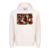 Pale Pink christmas leopard cowhide background Premium Hoodie - BarkalooDesign
